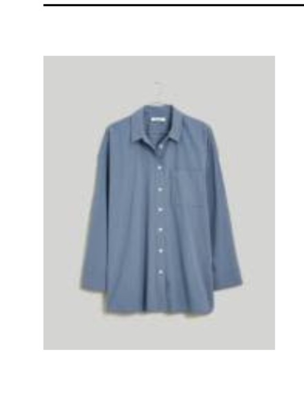 Madewell Signature Poplin Oversized Shirt. teapot blue. XS